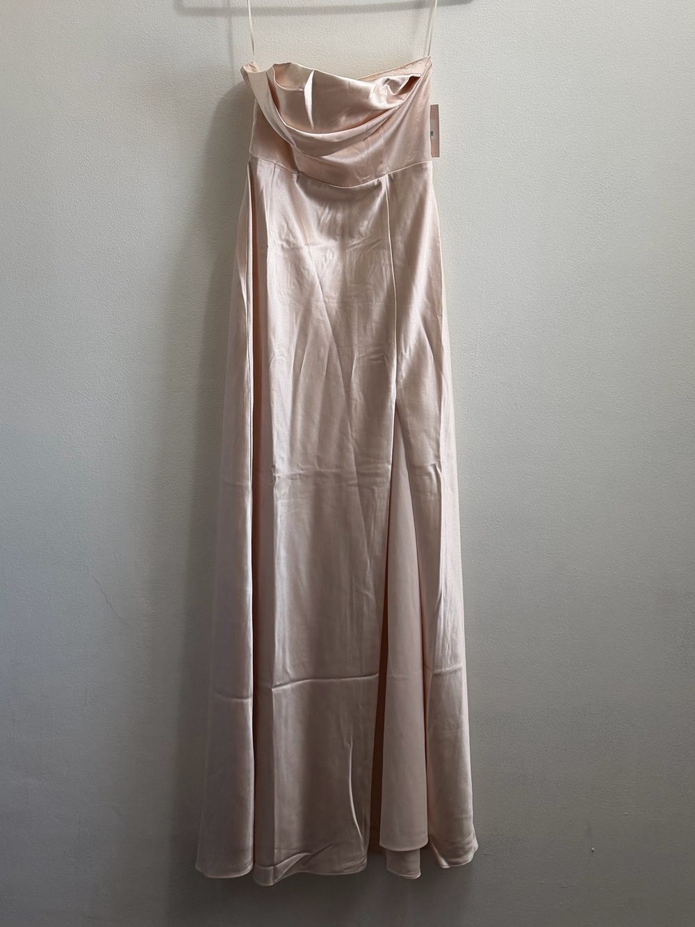 Silky Cowl Neck Slip Dress in Blush